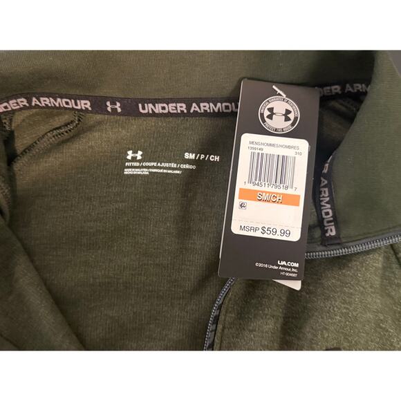 Under Armour Men's Green 1/4 Zip Pullover Sweatshirt Size S - Picture 5 of 8